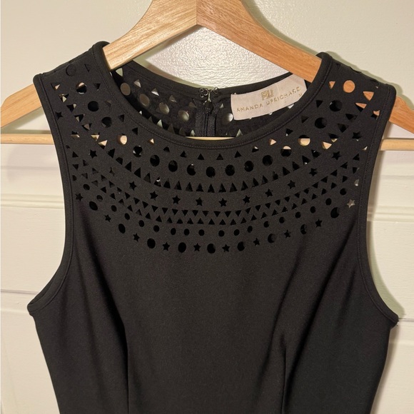 Amanda Uprichard Black Fit & Flare Laser Cutout Aries Dress - Picture 4 of 6